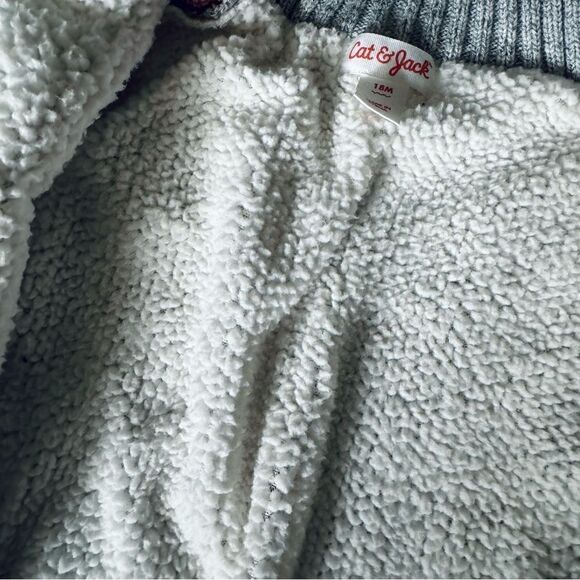 Cat & Jack Red & Black Flannel Shepra Jacket Size 18 Months - Picture 8 of 10